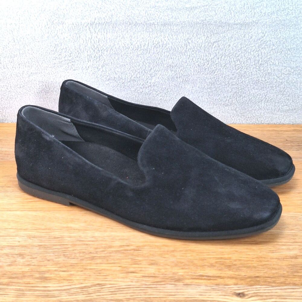 VIONIC Willa 2.0 Supportive Black suede Flat Womens 9.5 Comfort Loafer